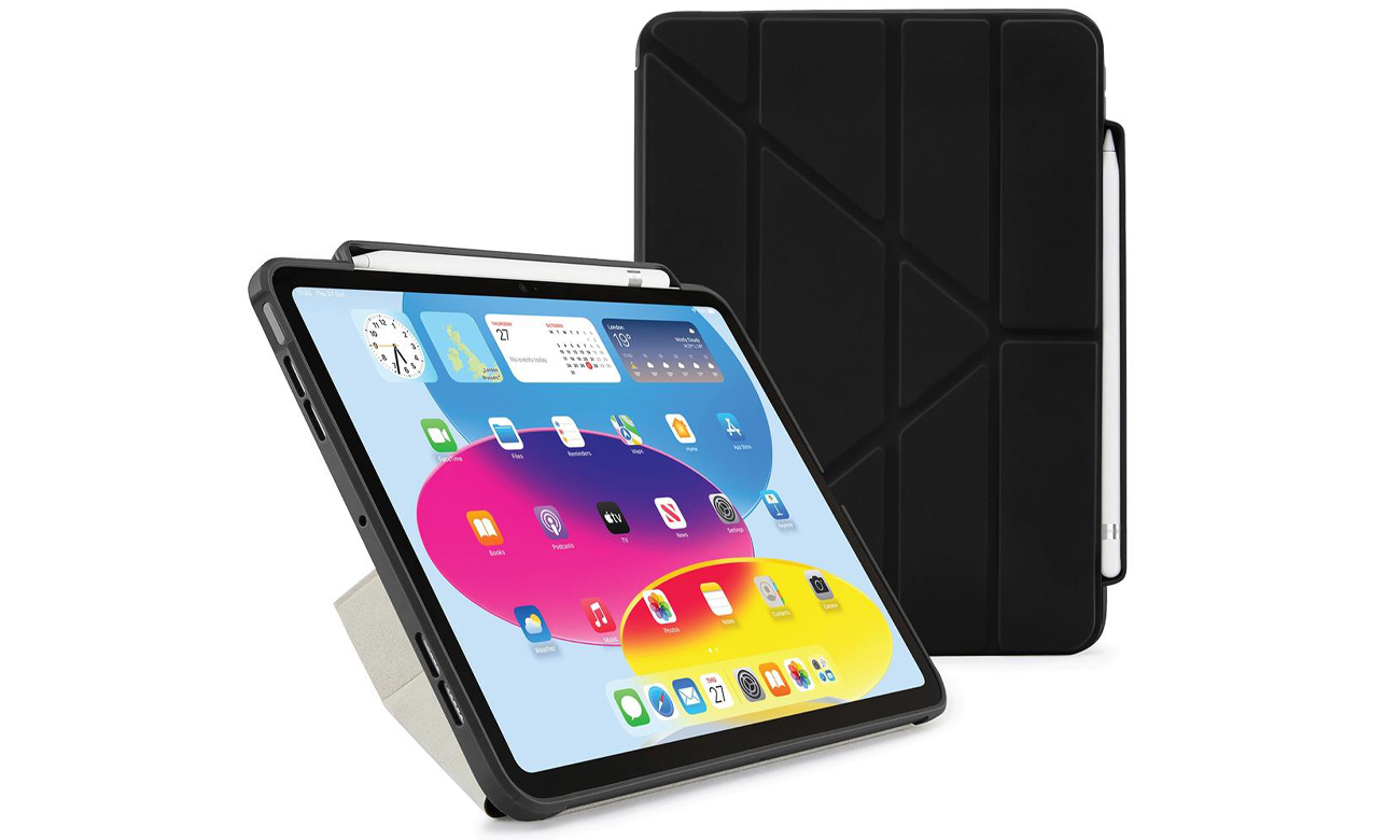 Etui Pipetto Origami Pencil Case do iPad 2022 (10. gen.) black