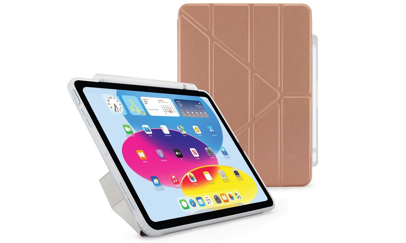 Etui Pipetto Origami Pencil Case für iPad 2022 (10. Gen.) Roségold