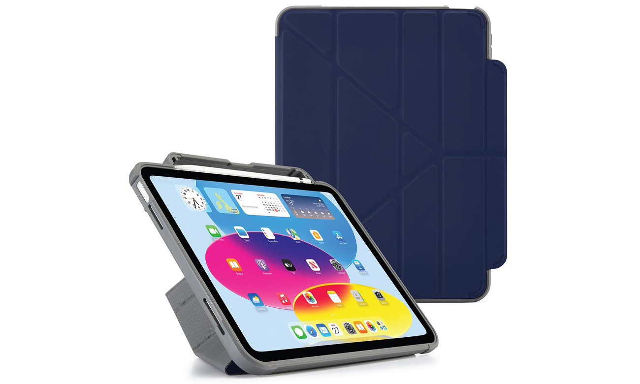 Etui Pipetto Origami Pencil Shield für iPad 2022 (10. Gen.) dunkelblau