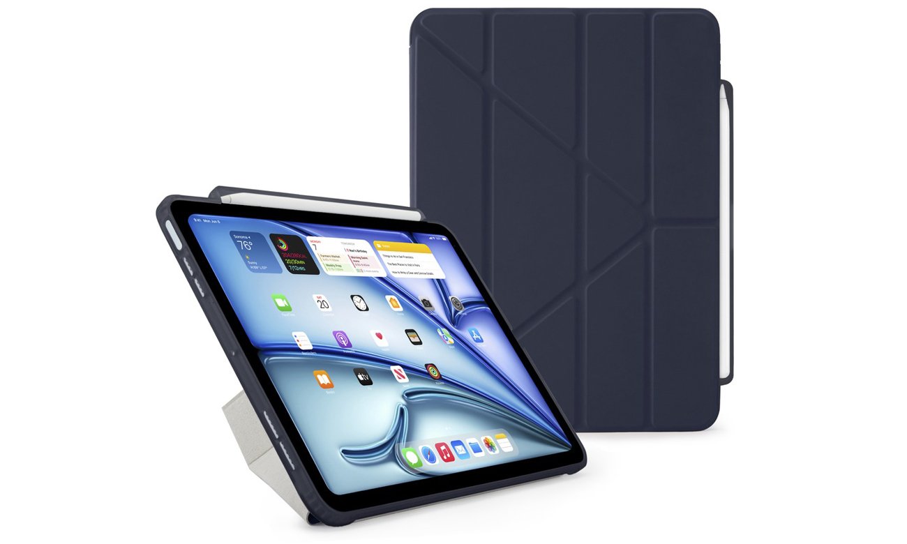 Etui Pipetto Origami No3 Pencil Case do iPad Air 11'' (2024) Granatowe - Widok ogólny