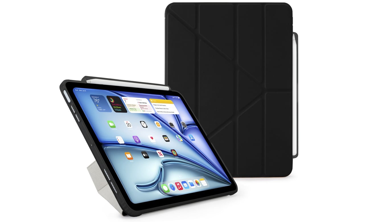 Etui Pipetto Origami No3 Pencil Case do iPad Air 11'' (2024) Czarne - Widok ogólny