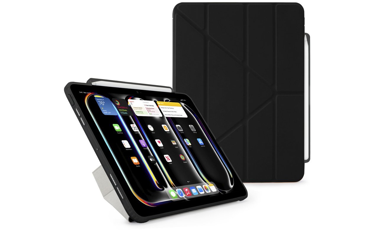 Etui Pipetto Origami No3 Pencil Case do iPad Pro 11'' (2024) Czarne - Widok ogólny