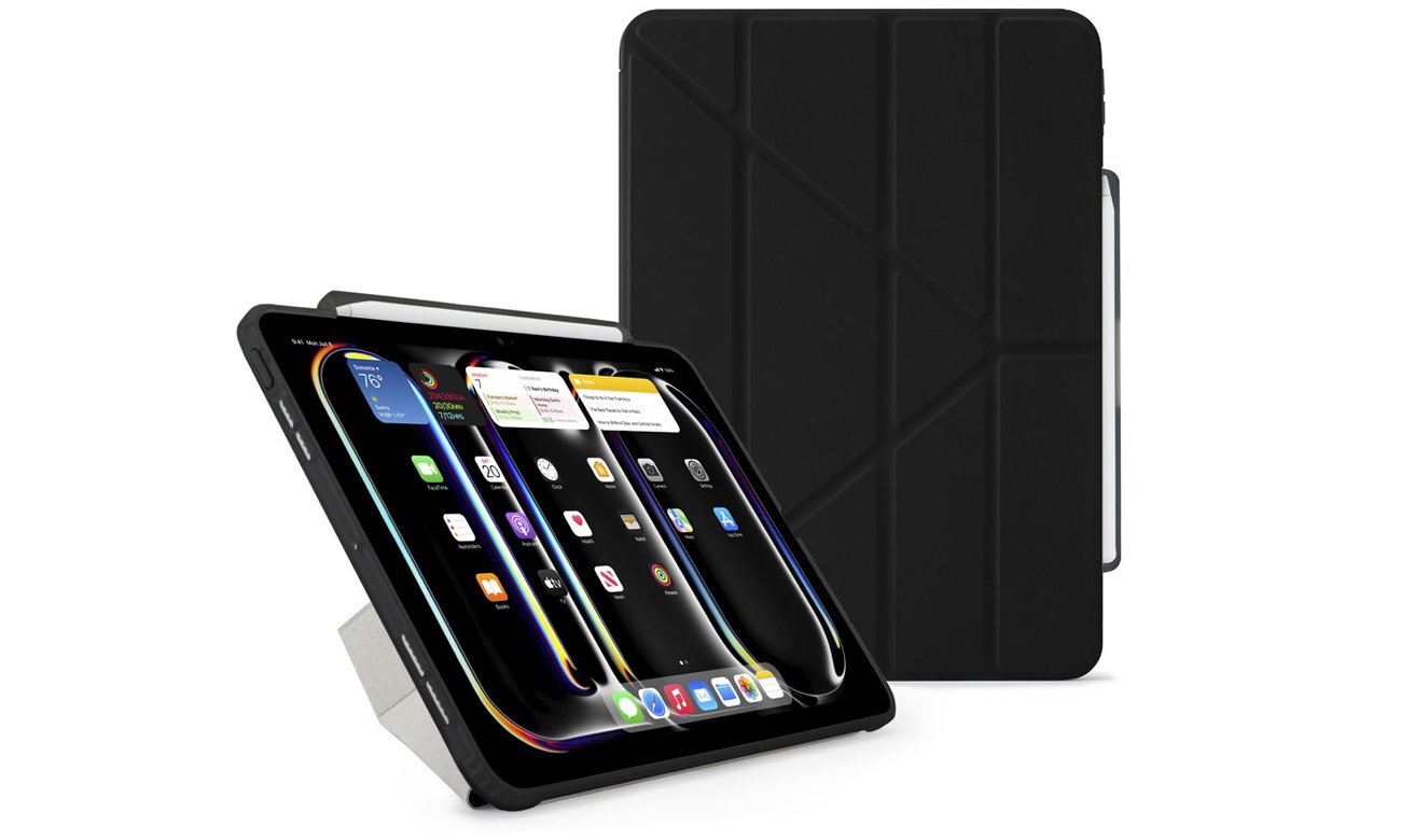 Etui Pipetto Origami No3 Pencil Case do iPad Pro 13'' (2024) Czarne - Widok ogólny