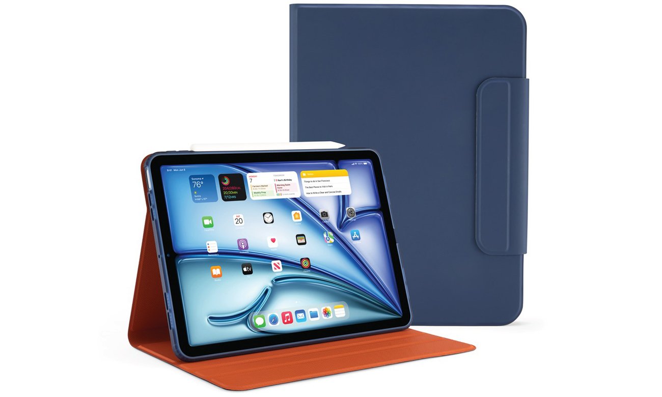 Etui Pipetto Origami No5 Rotating Folio Case do iPad Air 11'' (2024) Niebieskie - Widok ogólny