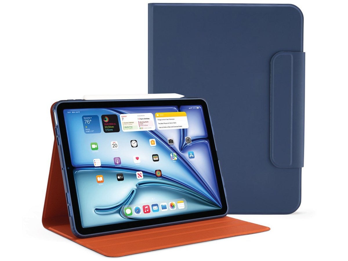 Etui Pipetto Origami No5 Rotating Folio Case do iPad Air 11'' (2024) Niebieskie - Widok ogólny