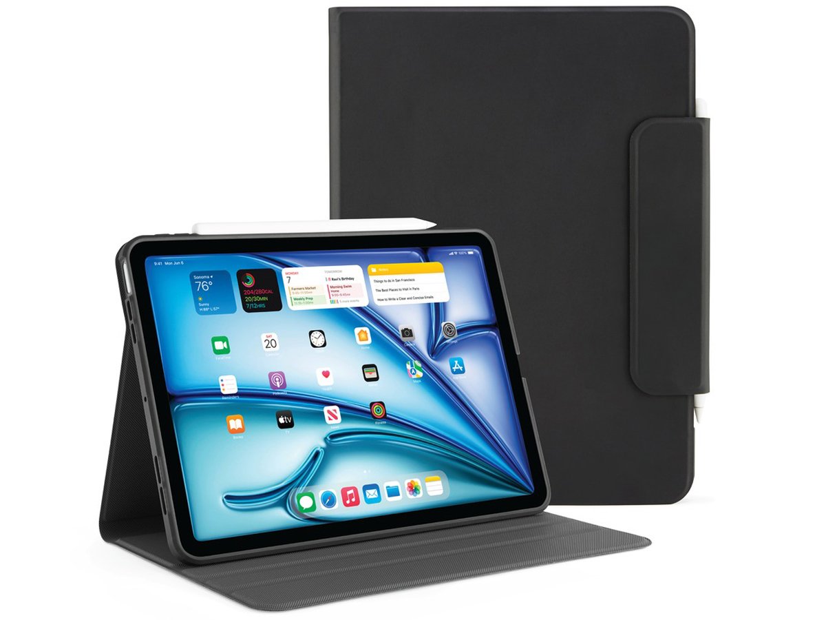 Etui Pipetto Origami No5 Rotating Folio Case do iPad Air 11'' (2024) Czarne - Widok ogólny