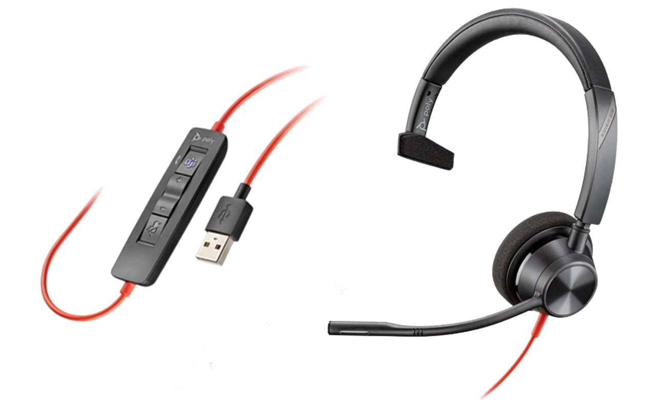 Zestaw słuchawkowy Poly Blackwire 3310 MS USB-A - Widok ogólny