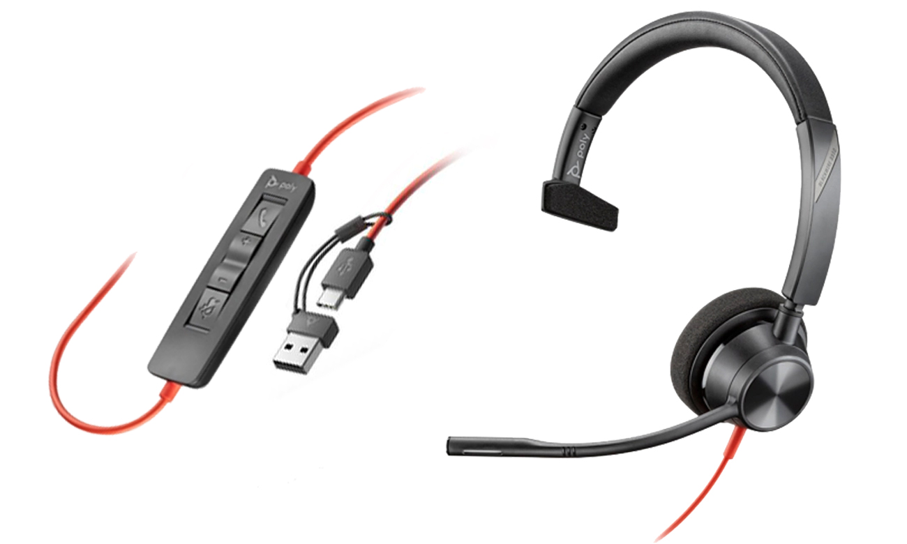 Zestaw słuchawkowy Poly Blackwire 3310 USB-A/USB-C - Widok ogólny