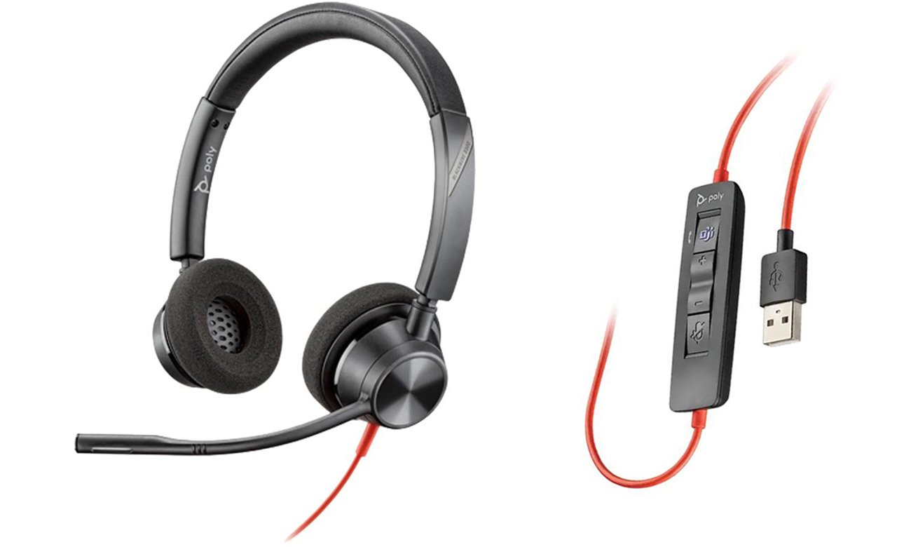 Zestaw słuchawkowy Poly Blackwire 3320 MS USB-A - Widok ogólny