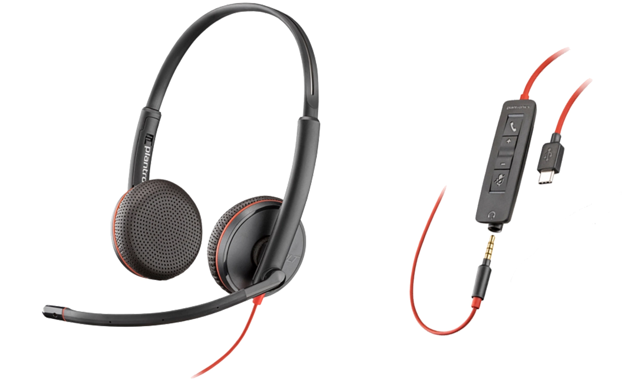 Zestaw słuchawkowy Poly Blackwire C3225 USB-C + jack 3,5 mm - Widok ogólny