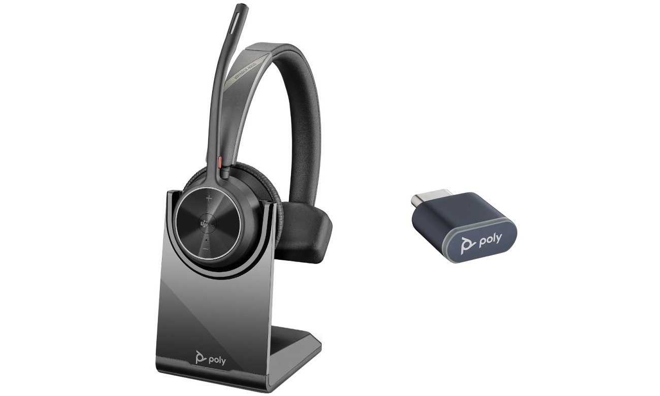 Zestaw słuchawkowy Poly Voyager 4310 MS + BT700 USB-C + stacja ładująca - Widok ogólny