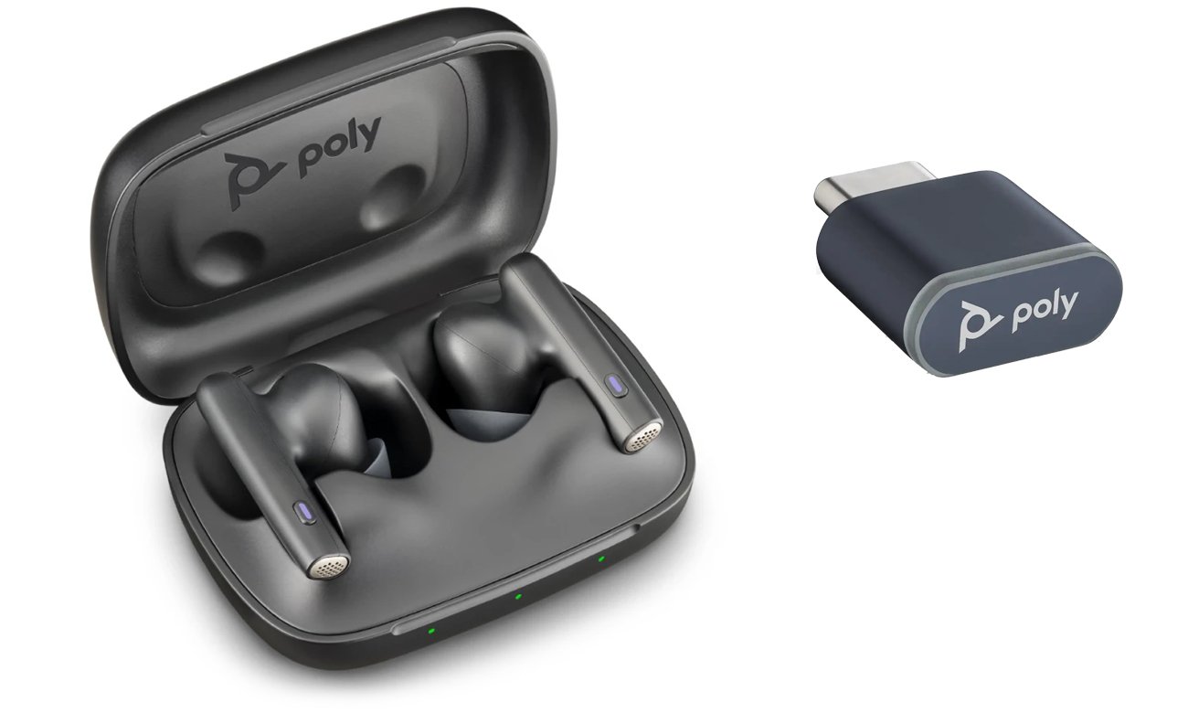 Słuchawki bezprzewodowe Poly Voyager Free 60 UC M Carbon Black + BT700 - Widok ogólny