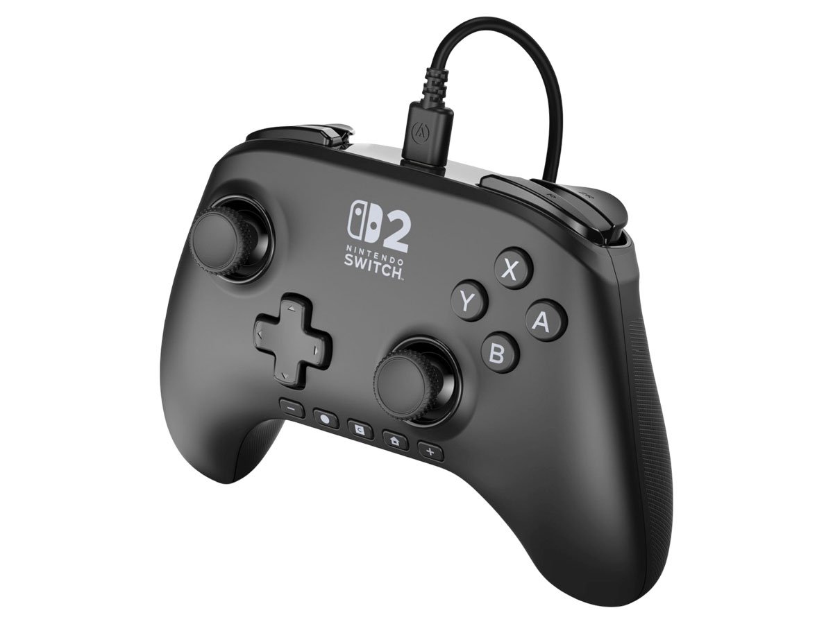 Kontroler PowerA Advantage Czarny dla Nintendo Switch 2 - Widok od przodu pod kątem