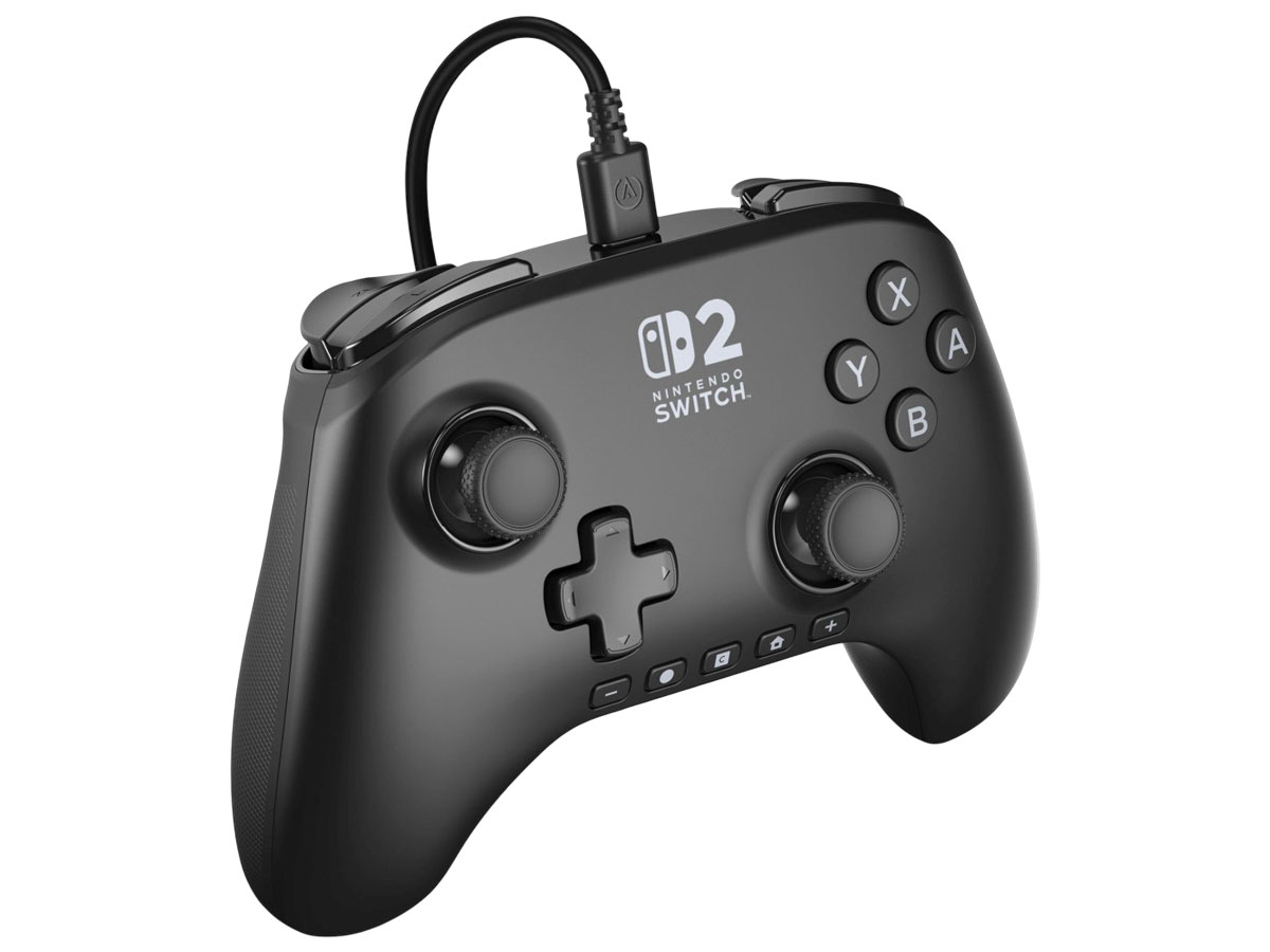 Kontroler PowerA Advantage Czarny dla Nintendo Switch 2 - Widok od przodu pod kątem