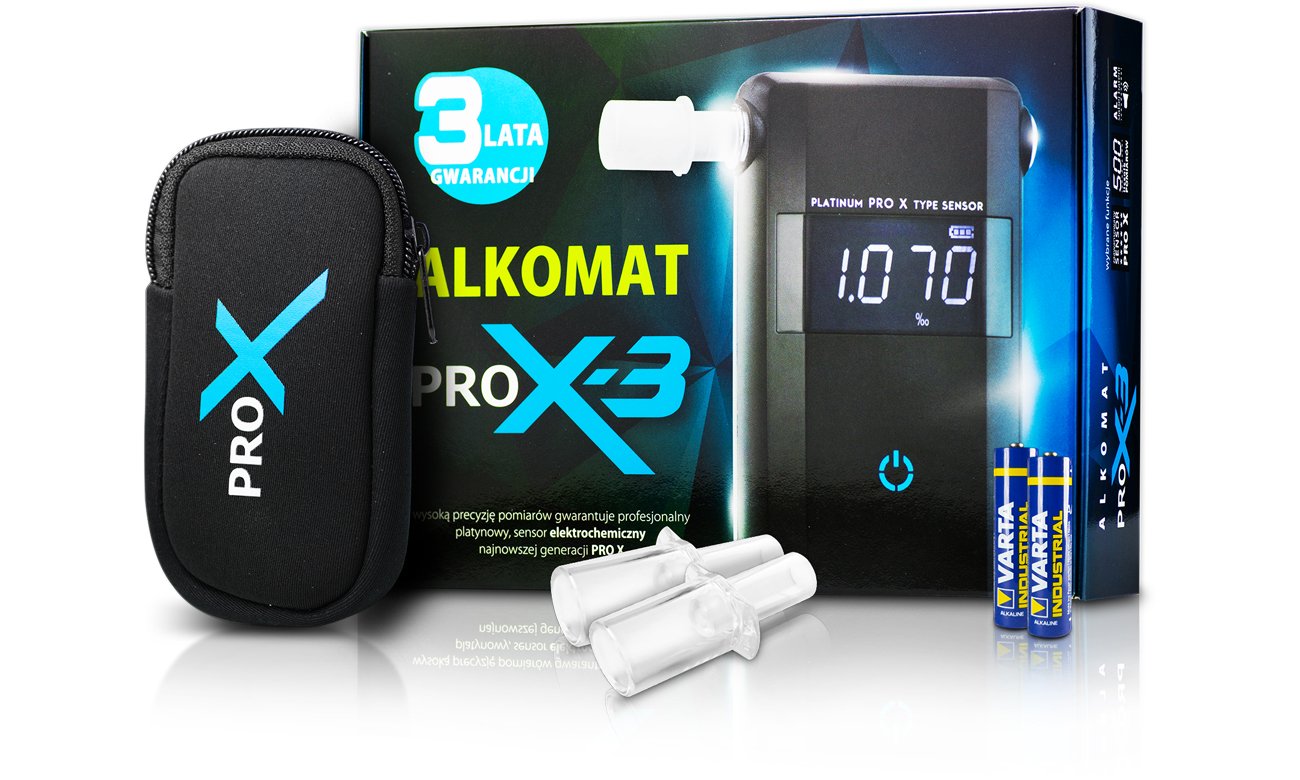 Alkomat osobisty Promiler PRO X-3 - Zawartość zestawu