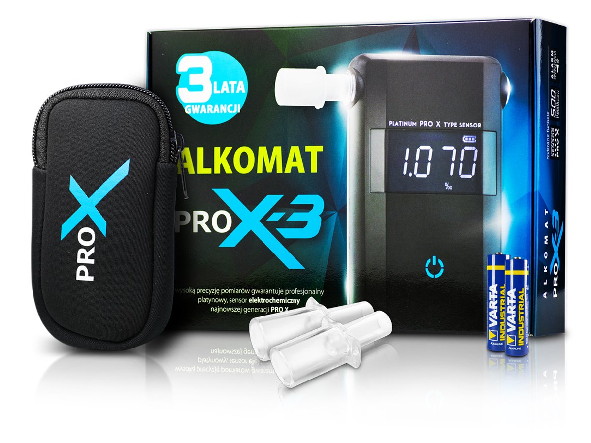 Alkomat osobisty Promiler PRO X-3 - Zawartość zestawu