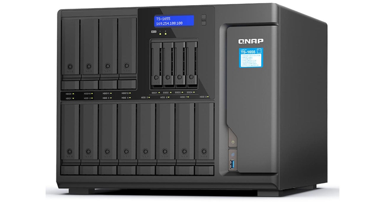 QNAP TS-1655-8G widok z przodu pod kątem