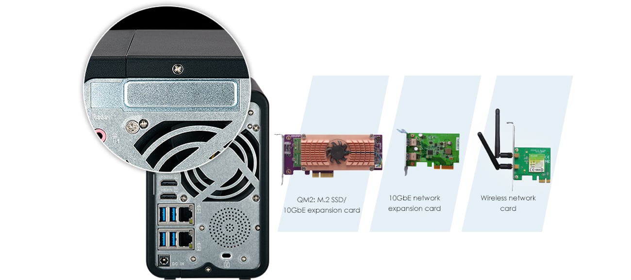 QNAP TS-253B-8G gniazdo PCIe