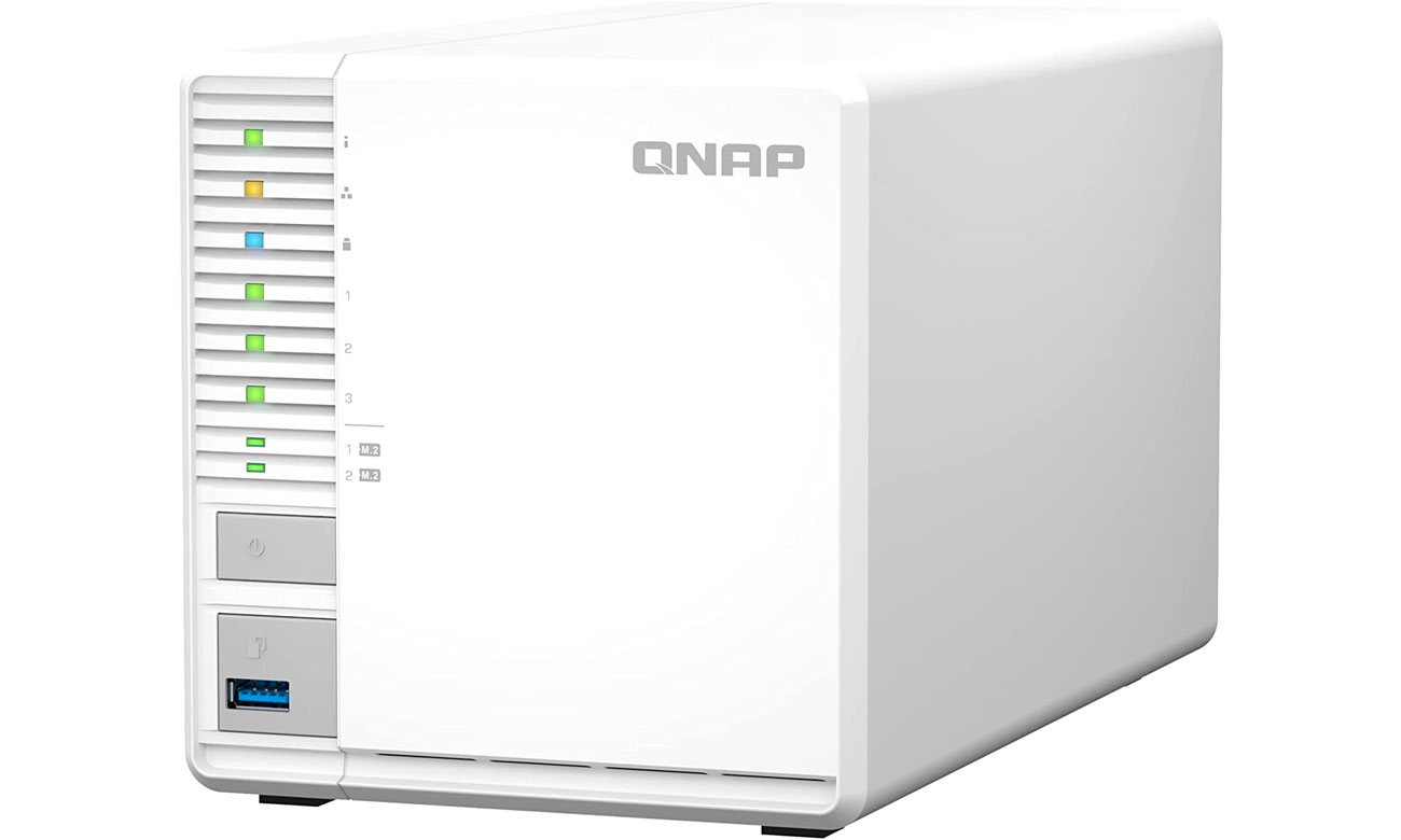 Serwer NAS z macierzą RAID QNAP TS-364 - Widok od przodu i lewego boku