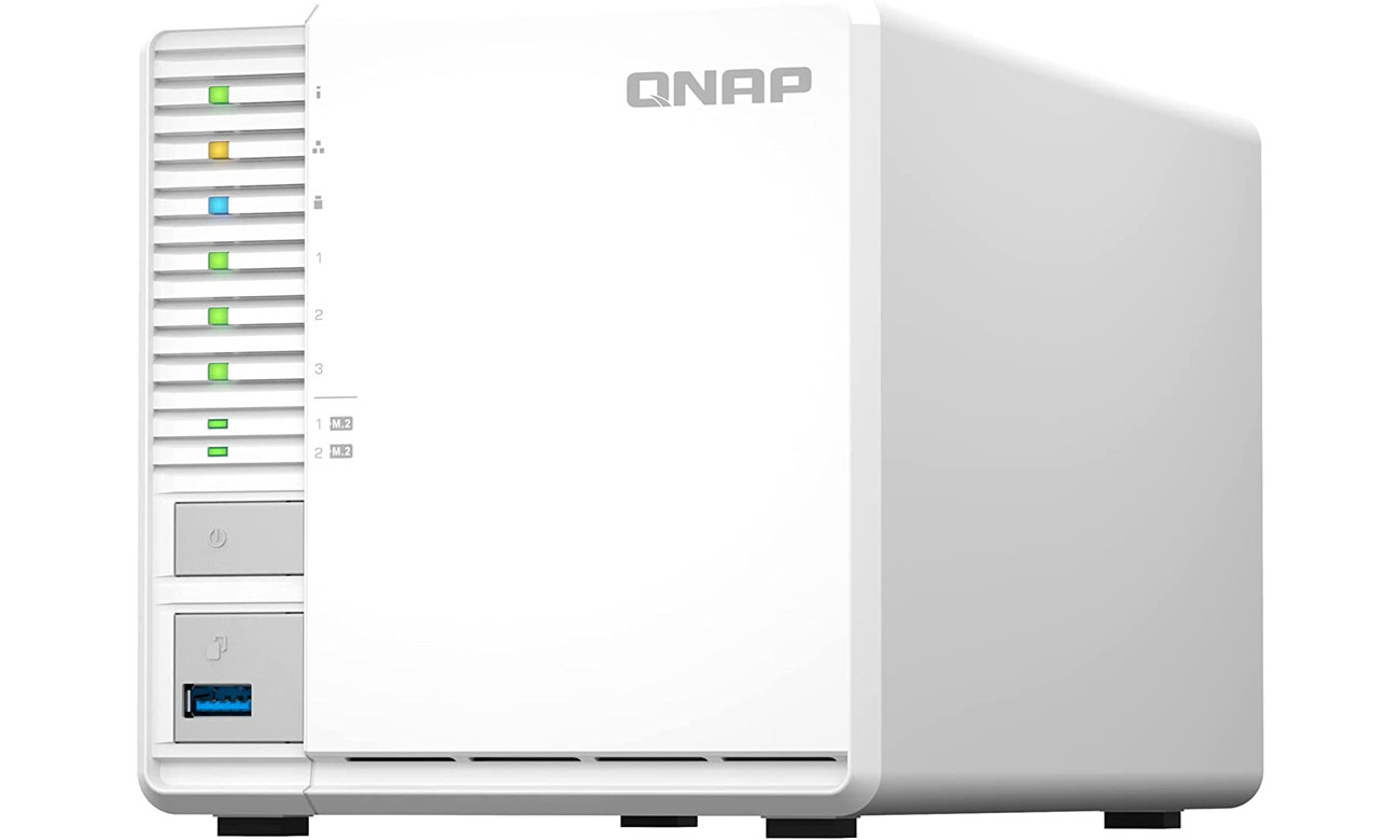 Serwer NAS z macierzą RAID QNAP TS-364 - Widok od przodu i lewego boku