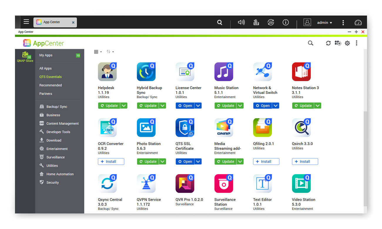 Serwer NAS QNAP TS-432XU System QTS i sklep App Center