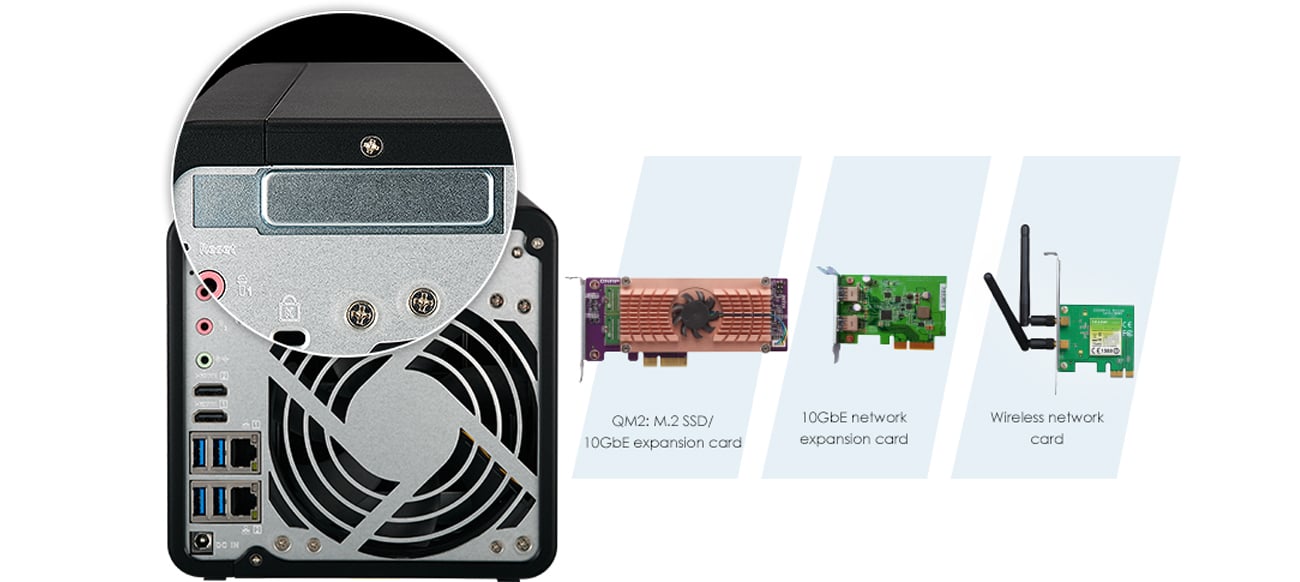 QNAP TS-453B-4G gniazdo PCIe