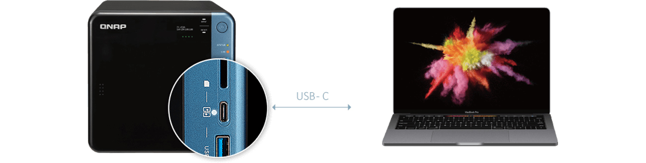 QNAP TS-453B-4G złącze USB-C