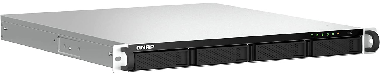 Serwer NAS w obudowie RACK QNAP TS-464U - Widok od przodu i prawego boku