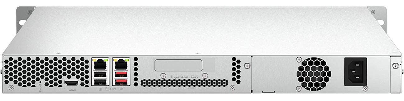 Serwer NAS w obudowie RACK QNAP TS-464U - Widok od tyłu