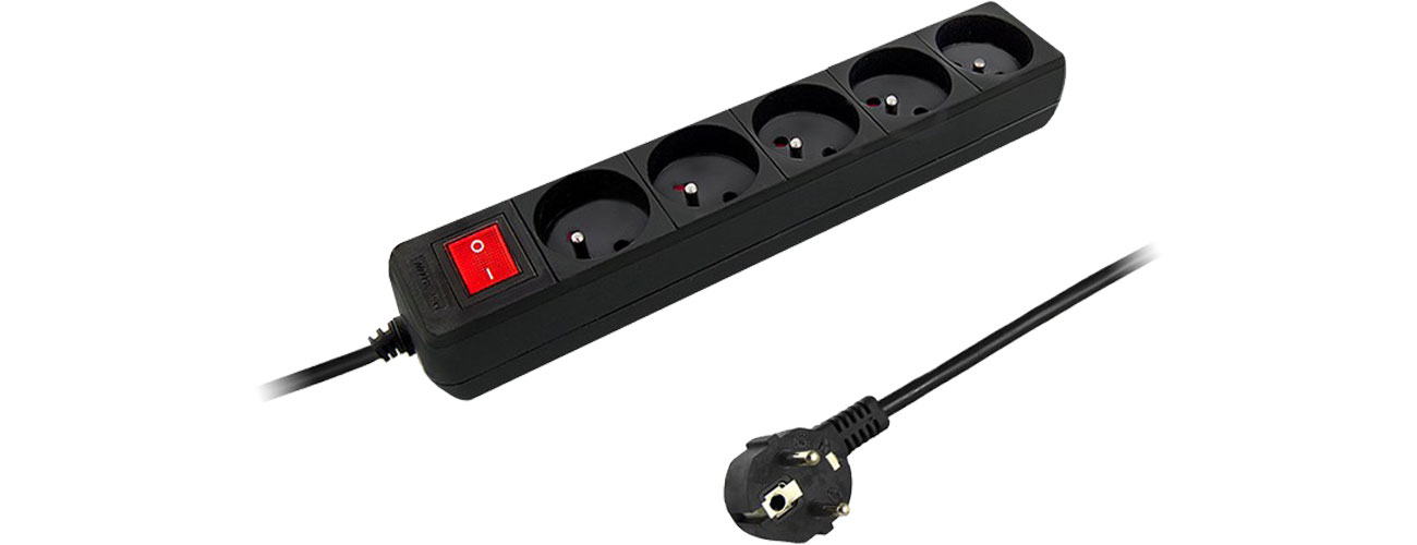 Qoltec Listwa antyprzepięciowa - 5 gniazd, 1,5m