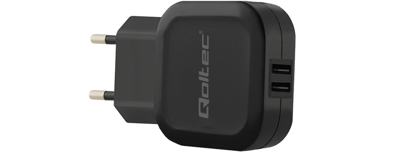 Ładowarka do smartfonu Qoltec Sieciowa 2 x USB 3,4 A 17W 5V 50186
