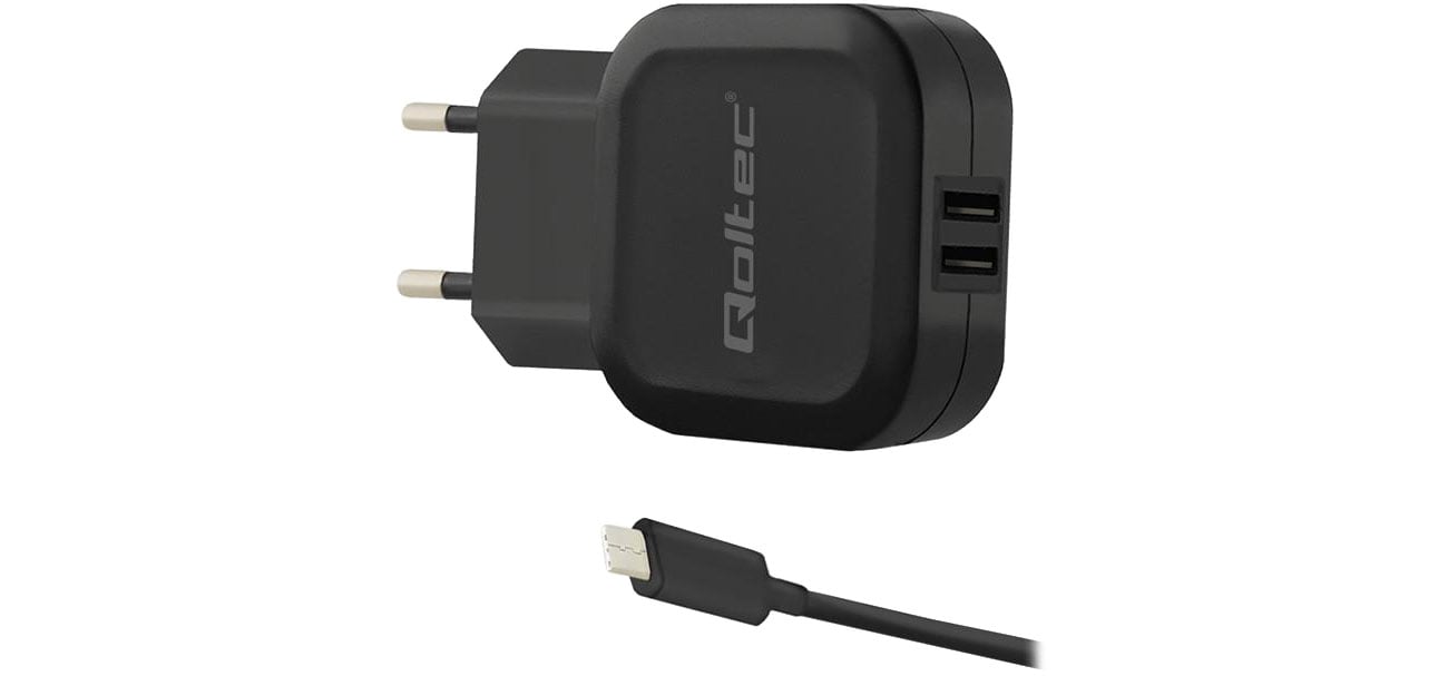 Netzladegerät 2xUSB 17W Qoltec 50188