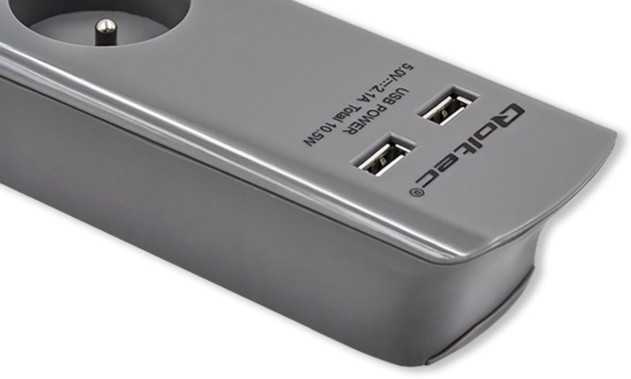 Listwa antyprzepięciowa Qoltec porty USB