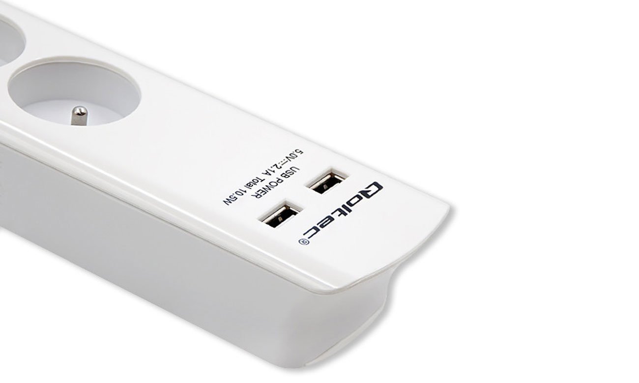 Listwa antyprzepięciowa Qoltec porty USB