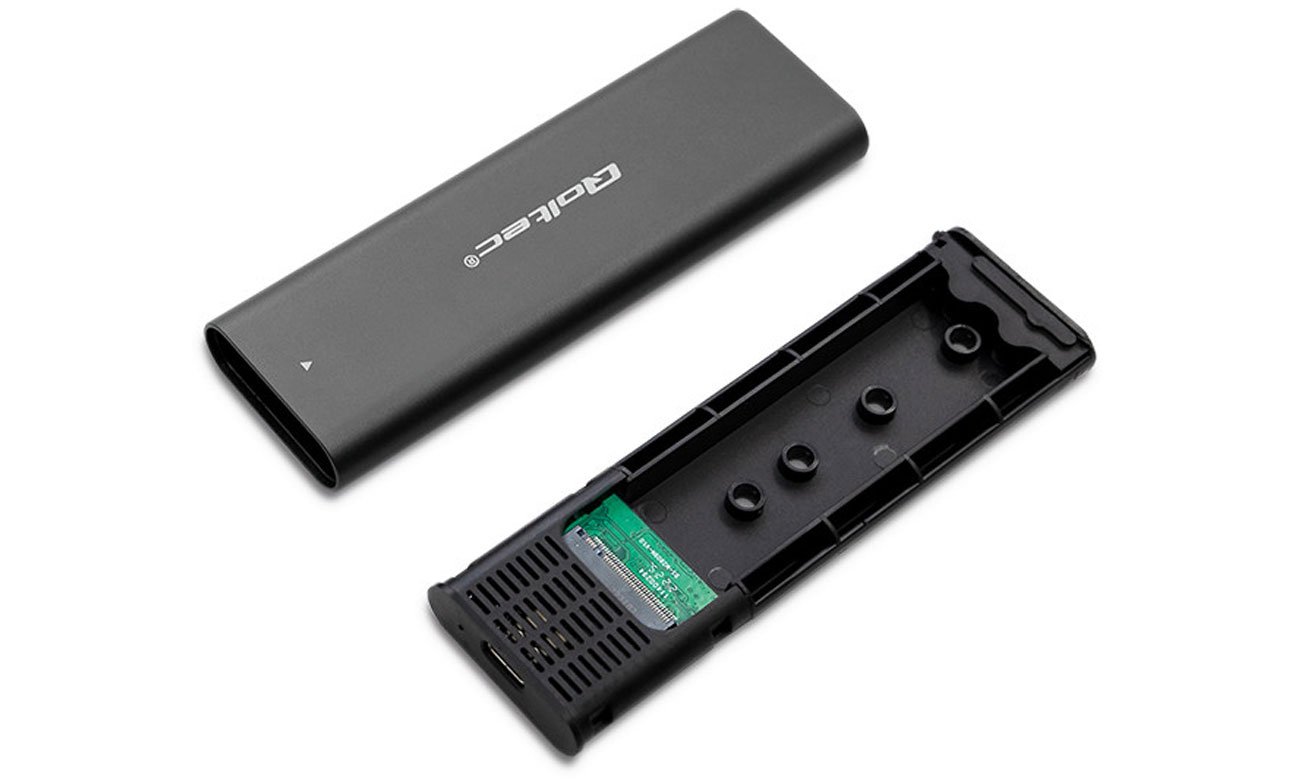 Obudowa Qoltec 50312 do dysków M.2 SATA SSD NVME PCI-E USB typ C - Widok ogólny