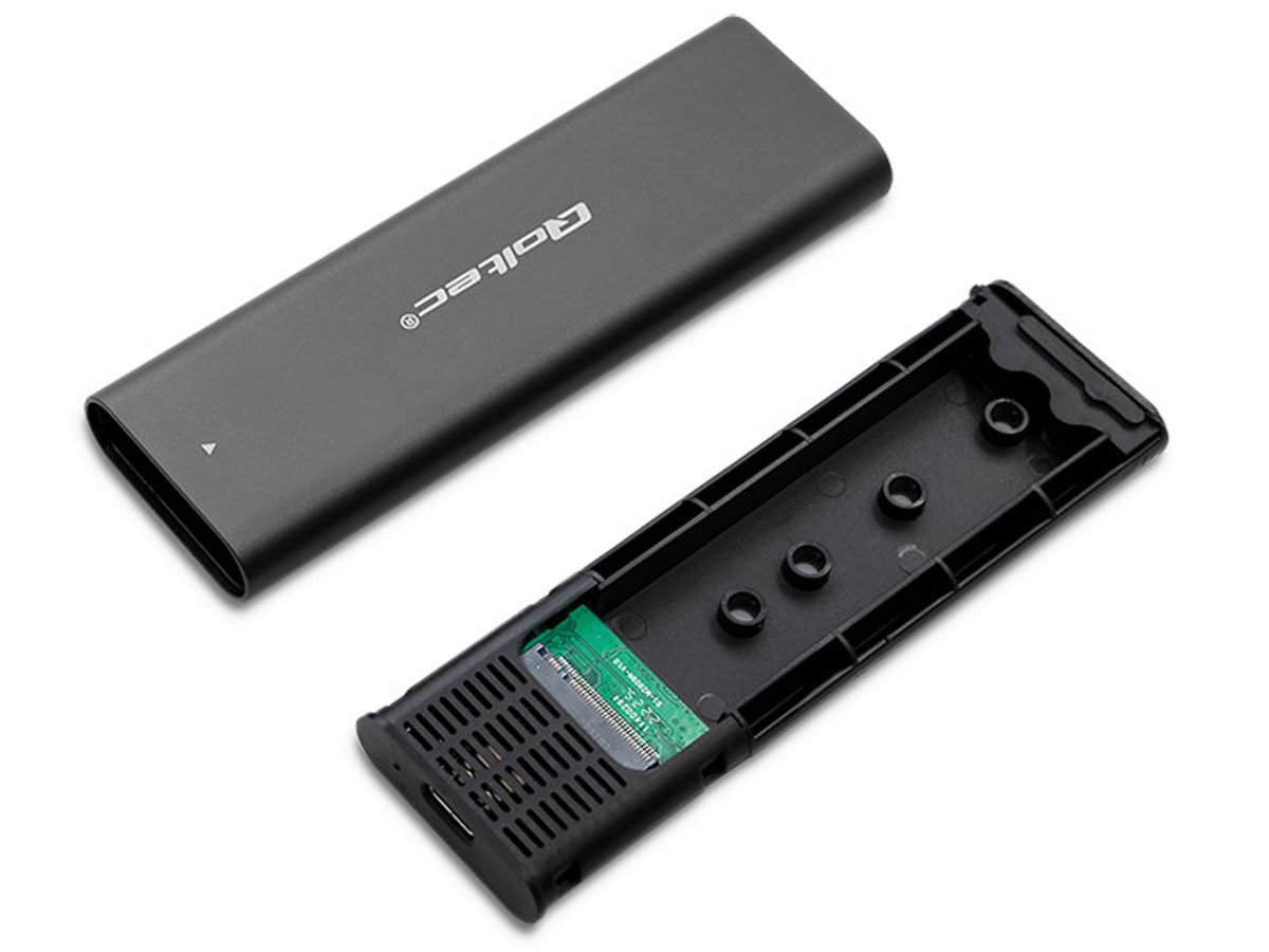 Obudowa Qoltec 50312 do dysków M.2 SATA SSD NVME PCI-E USB typ C - Widok ogólny