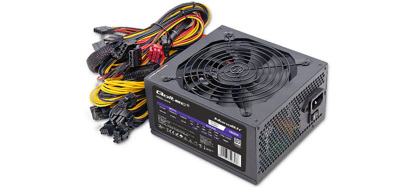 Zasilacz do komputera Qoltec Gaming Miner 1800W widok od góry