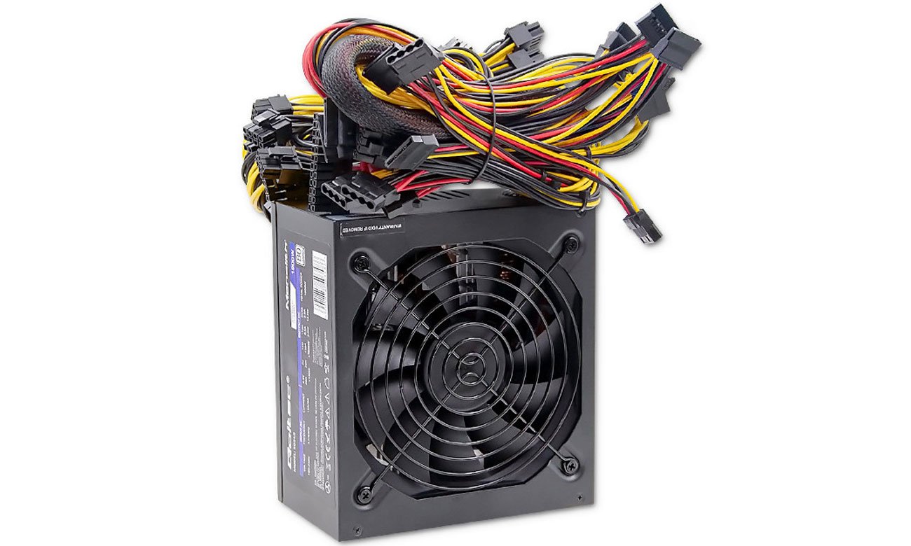 Zasilacz do komputera Qoltec Gaming Miner 1800W widok z przodu