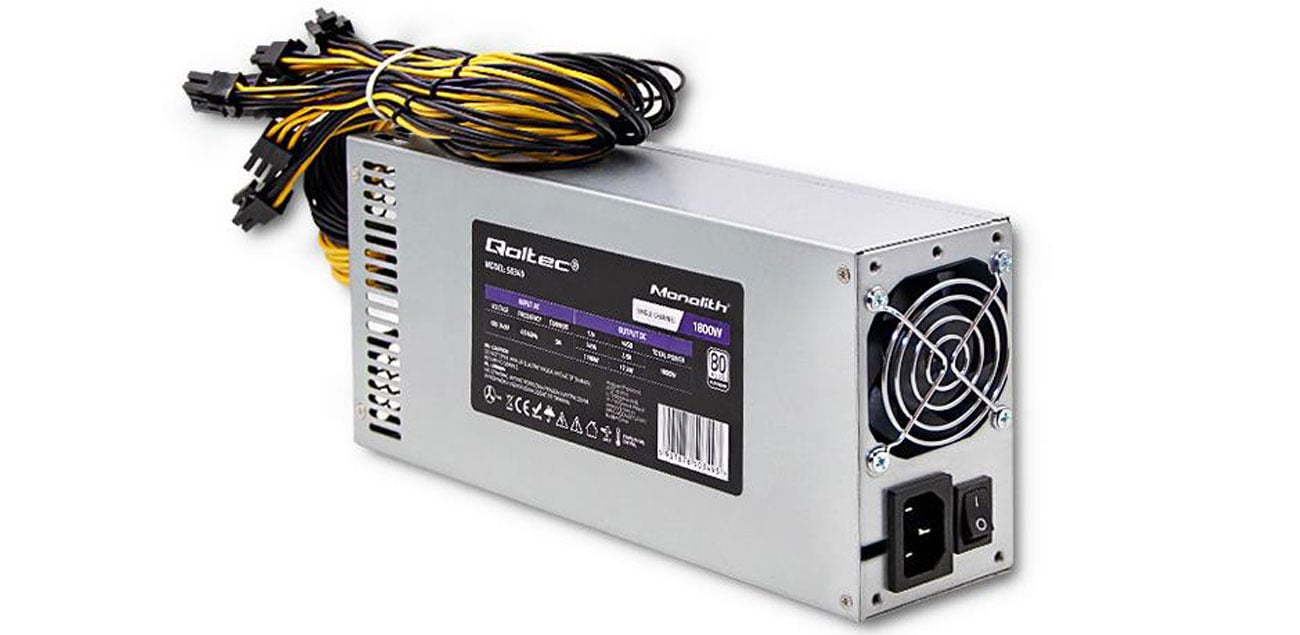 Zasilacz do komputera Qoltec Gaming Miner 1800W widok od góry