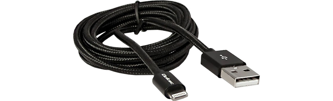 Qoltec 50423 Kabel do iPhone (Lightning) 1,5m w oplocie czarny