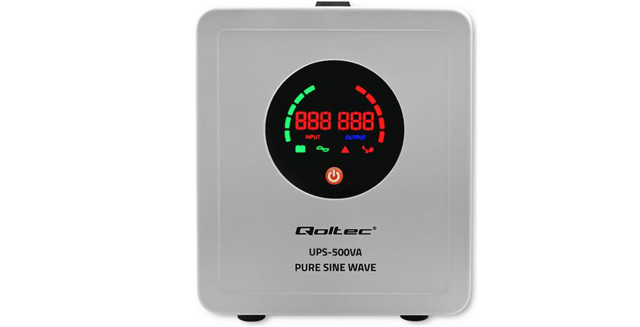 Qoltec Pure Sine Wave UPS wyświetlacz