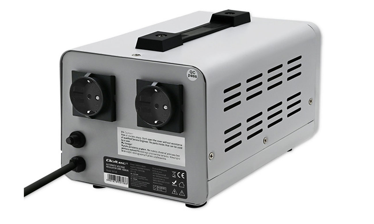 Qoltec AVR PRO 1000VA 3% widok z tyłu