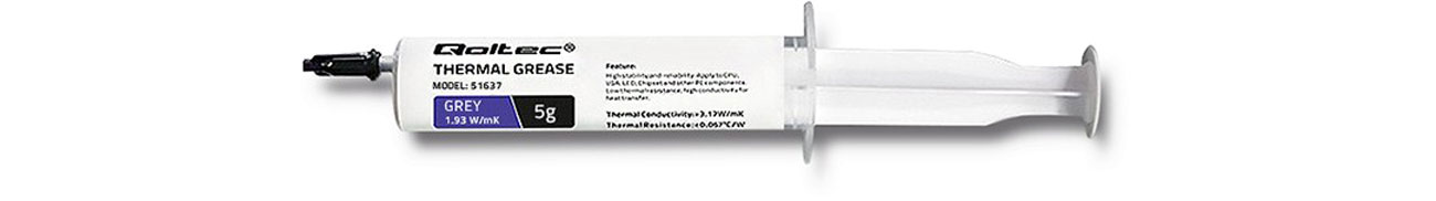 Qoltec Wärmeleitpaste 5g grau 1,93 W/m-K 51637