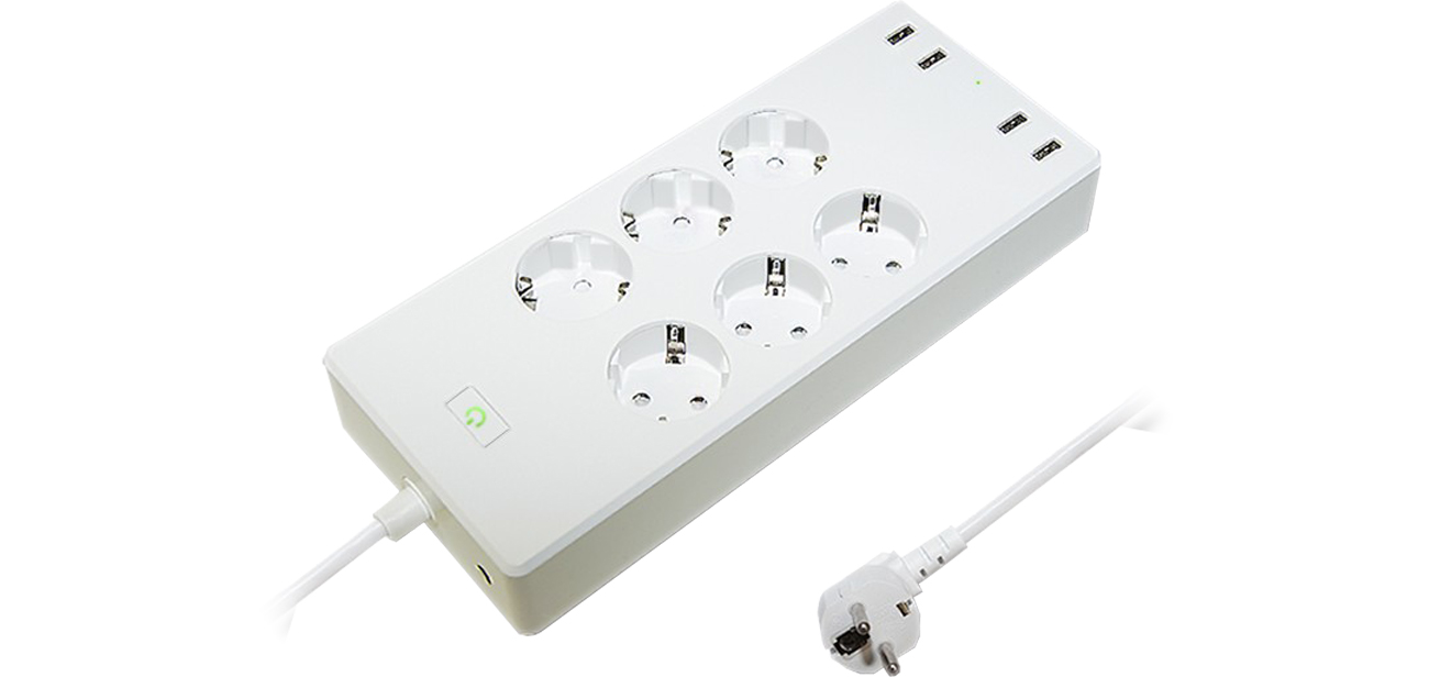 Qoltec Listwa antyprzepięciowa - 6 gniazd, 4x USB, 1.8m 51789