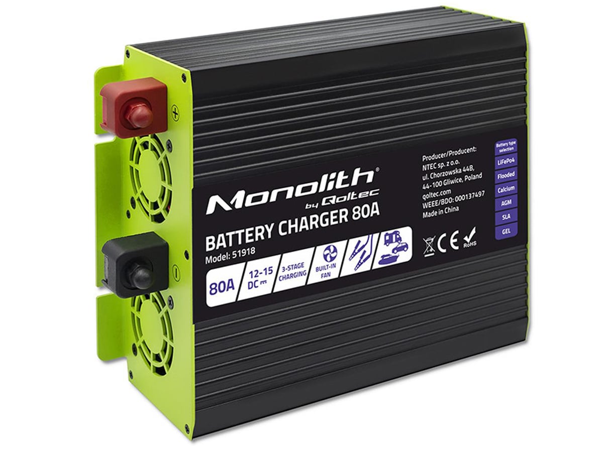 Inteligentna ładowarka Qoltec Monolith LiFePO4 GEL 60A/12v