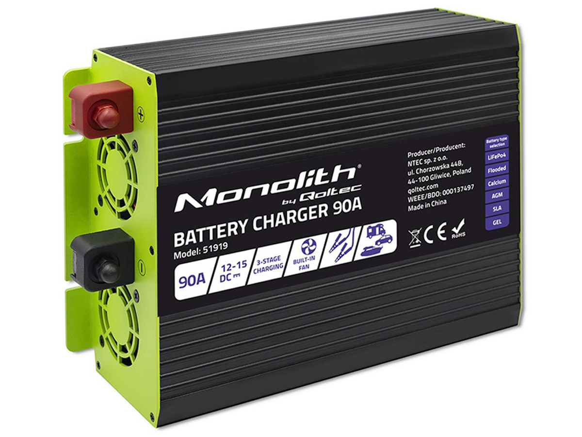 Inteligentna ładowarka Qoltec Monolith LiFePO4 GEL 60A/12v