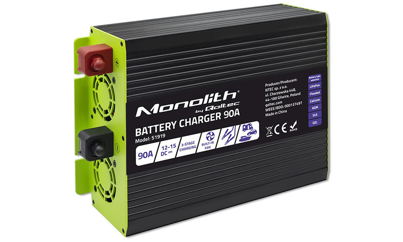 Inteligentna ładowarka Qoltec Monolith LiFePO4 GEL 90A/12v