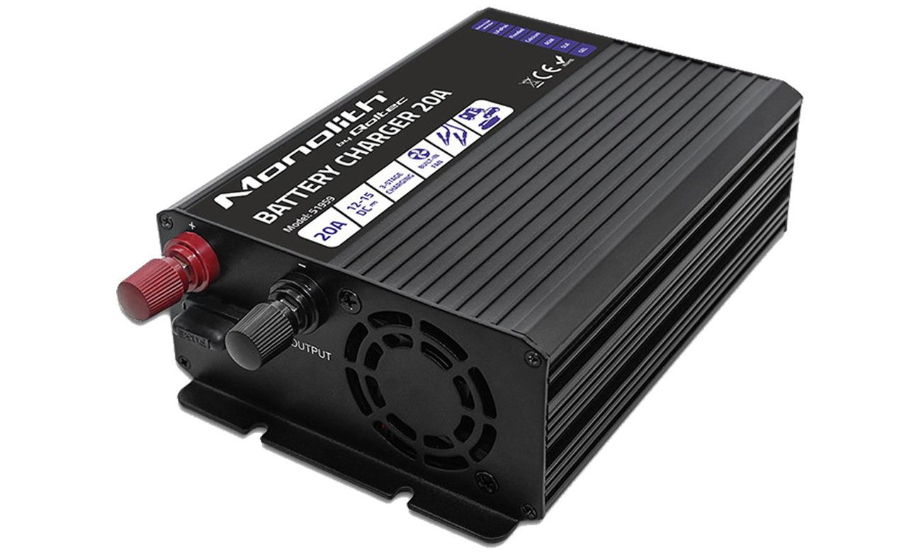 Qoltec Inteligenta Ładowarka Monolith LiFePO4 AGM GEL 20A 12V