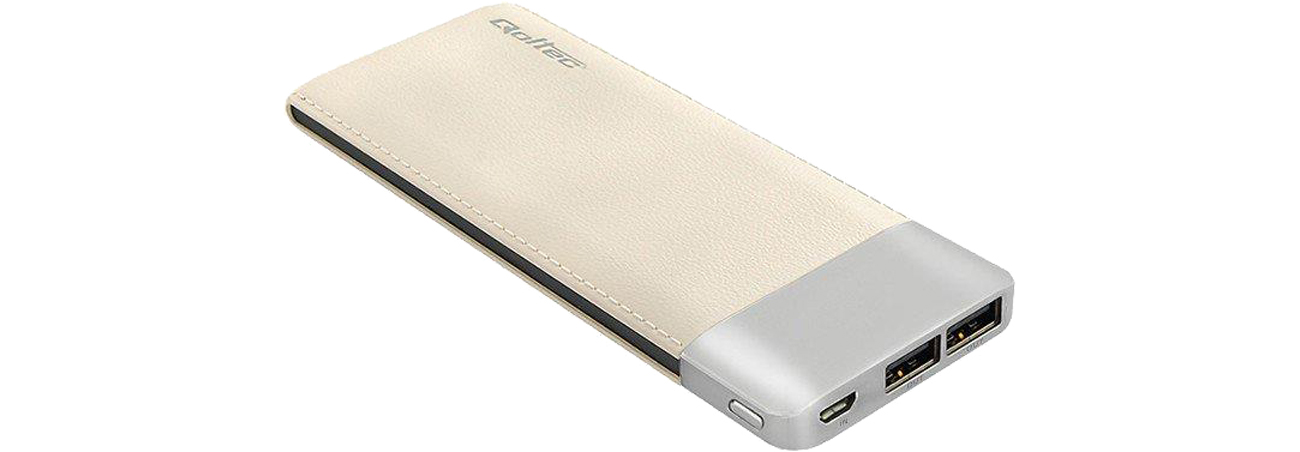 Qoltec Power Bank 10000mAh szampański slim 51988