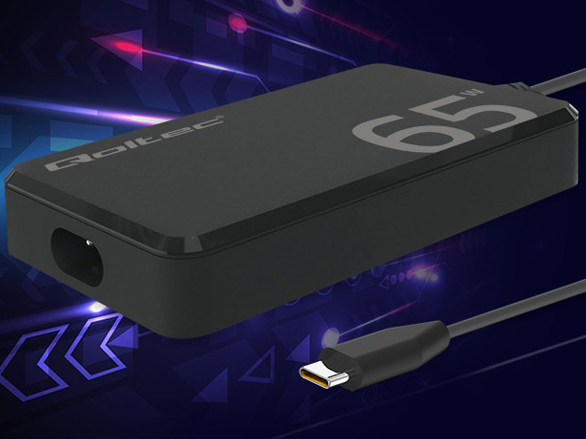 Ładowarka sieciowa Qoltec 52421 65W GaN Super Fast SLIM - Widok ogólny